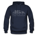 Honolulu, Hawaii Hoodie - Skyline Honolulu Crewneck Hooded Sweatshirt - navy