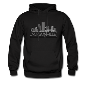 Jacksonville, Florida Hoodie - Skyline Jacksonville Crewneck Hooded Sweatshirt - black