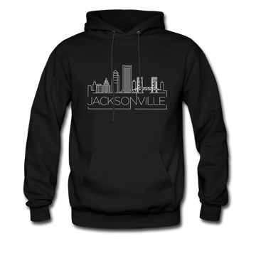 Jacksonville, Florida Hoodie - Skyline Jacksonville Crewneck Hooded Sweatshirt - black
