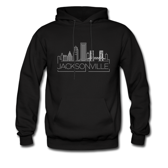 Jacksonville, Florida Hoodie - Skyline Jacksonville Crewneck Hooded Sweatshirt - black