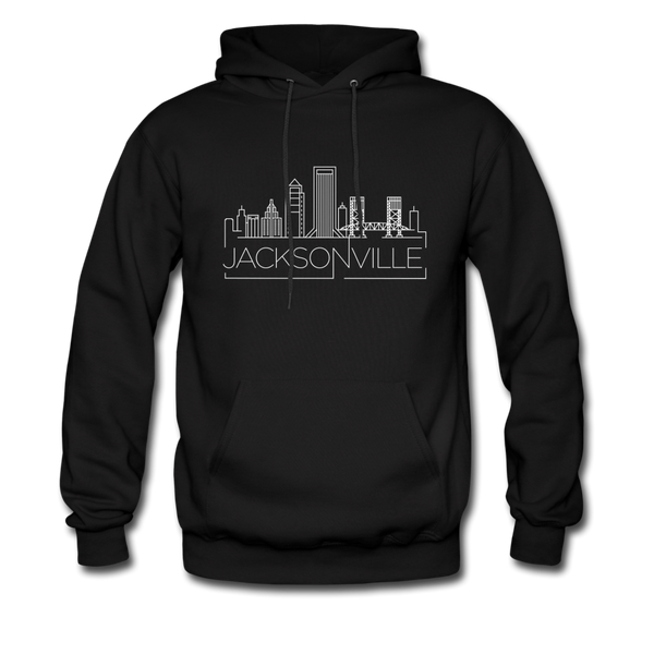 Jacksonville, Florida Hoodie - Skyline Jacksonville Crewneck Hooded Sweatshirt - black