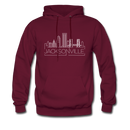 Jacksonville, Florida Hoodie - Skyline Jacksonville Crewneck Hooded Sweatshirt - burgundy
