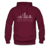 Jacksonville, Florida Hoodie - Skyline Jacksonville Crewneck Hooded Sweatshirt - burgundy