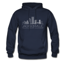 Jacksonville, Florida Hoodie - Skyline Jacksonville Crewneck Hooded Sweatshirt - navy