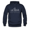 Jacksonville, Florida Hoodie - Skyline Jacksonville Crewneck Hooded Sweatshirt - navy