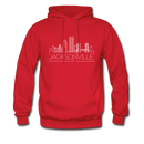 Jacksonville, Florida Hoodie - Skyline Jacksonville Crewneck Hooded Sweatshirt - red