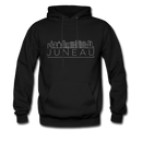 Juneau, Alaska Hoodie - Skyline Juneau Crewneck Hooded Sweatshirt - black