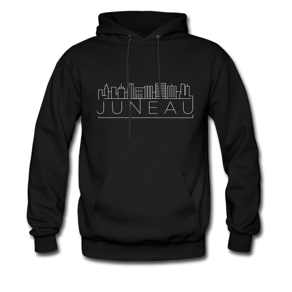 Juneau, Alaska Hoodie - Skyline Juneau Crewneck Hooded Sweatshirt - black