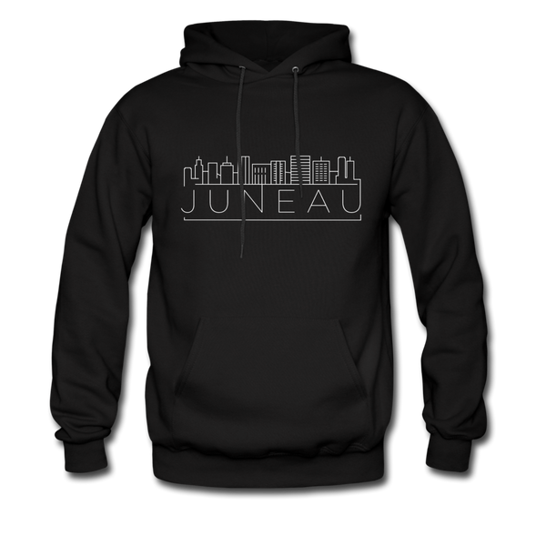 Juneau, Alaska Hoodie - Skyline Juneau Crewneck Hooded Sweatshirt - black
