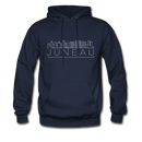 Juneau, Alaska Hoodie - Skyline Juneau Crewneck Hooded Sweatshirt - navy