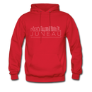 Juneau, Alaska Hoodie - Skyline Juneau Crewneck Hooded Sweatshirt - red