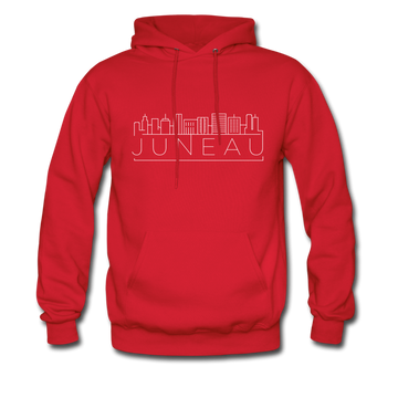 Juneau, Alaska Hoodie - Skyline Juneau Crewneck Hooded Sweatshirt - red
