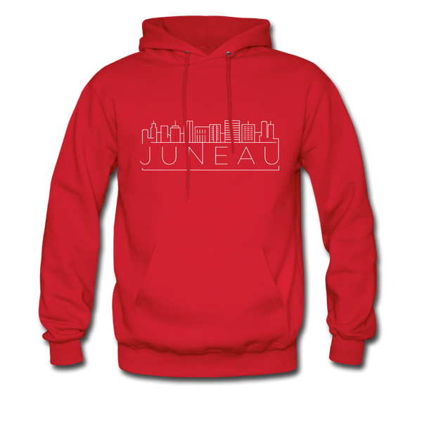 Juneau, Alaska Hoodie - Skyline Juneau Crewneck Hooded Sweatshirt - red