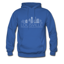 Louisville, Kentucky Hoodie - Skyline Louisville Crewneck Hooded Sweatshirt - royal blue