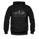 Louisville, Kentucky Hoodie - Skyline Louisville Crewneck Hooded Sweatshirt - black