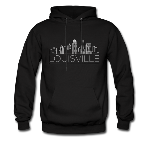 Louisville, Kentucky Hoodie - Skyline Louisville Crewneck Hooded Sweatshirt - black