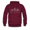 Louisville, Kentucky Hoodie - Skyline Louisville Crewneck Hooded Sweatshirt - burgundy
