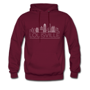 Louisville, Kentucky Hoodie - Skyline Louisville Crewneck Hooded Sweatshirt - burgundy