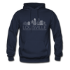 Louisville, Kentucky Hoodie - Skyline Louisville Crewneck Hooded Sweatshirt - navy