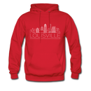 Louisville, Kentucky Hoodie - Skyline Louisville Crewneck Hooded Sweatshirt - red