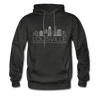 Louisville, Kentucky Hoodie - Skyline Louisville Crewneck Hooded Sweatshirt - charcoal gray