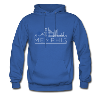Memphis, Tennessee Hoodie - Skyline Memphis Crewneck Hooded Sweatshirt - royal blue
