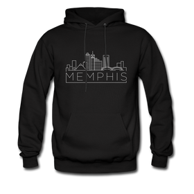 Memphis, Tennessee Hoodie - Skyline Memphis Crewneck Hooded Sweatshirt - black