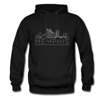 Memphis, Tennessee Hoodie - Skyline Memphis Crewneck Hooded Sweatshirt - black