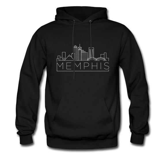 Memphis, Tennessee Hoodie - Skyline Memphis Crewneck Hooded Sweatshirt - black