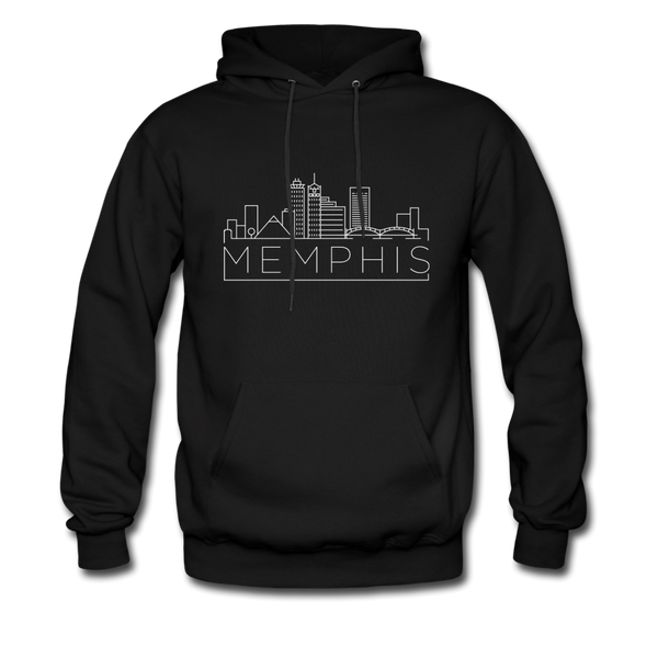 Memphis, Tennessee Hoodie - Skyline Memphis Crewneck Hooded Sweatshirt - black