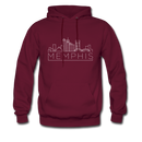 Memphis, Tennessee Hoodie - Skyline Memphis Crewneck Hooded Sweatshirt - burgundy