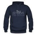 Memphis, Tennessee Hoodie - Skyline Memphis Crewneck Hooded Sweatshirt - navy