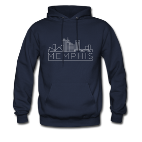 Memphis, Tennessee Hoodie - Skyline Memphis Crewneck Hooded Sweatshirt - navy