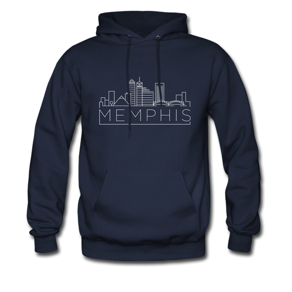 Memphis, Tennessee Hoodie - Skyline Memphis Crewneck Hooded Sweatshirt - navy