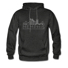 Memphis, Tennessee Hoodie - Skyline Memphis Crewneck Hooded Sweatshirt - charcoal gray
