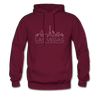 Las Vegas, Nevada Hoodie - Skyline Las Vegas Crewneck Hooded Sweatshirt - burgundy