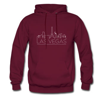 Las Vegas, Nevada Hoodie - Skyline Las Vegas Crewneck Hooded Sweatshirt - burgundy