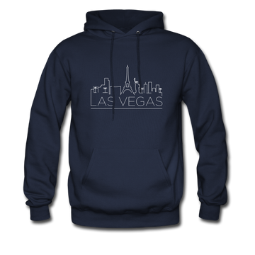 Las Vegas, Nevada Hoodie - Skyline Las Vegas Crewneck Hooded Sweatshirt - navy