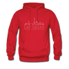 Las Vegas, Nevada Hoodie - Skyline Las Vegas Crewneck Hooded Sweatshirt - red