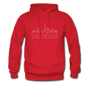 Las Vegas, Nevada Hoodie - Skyline Las Vegas Crewneck Hooded Sweatshirt - red