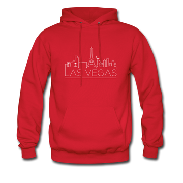 Las Vegas, Nevada Hoodie - Skyline Las Vegas Crewneck Hooded Sweatshirt - red