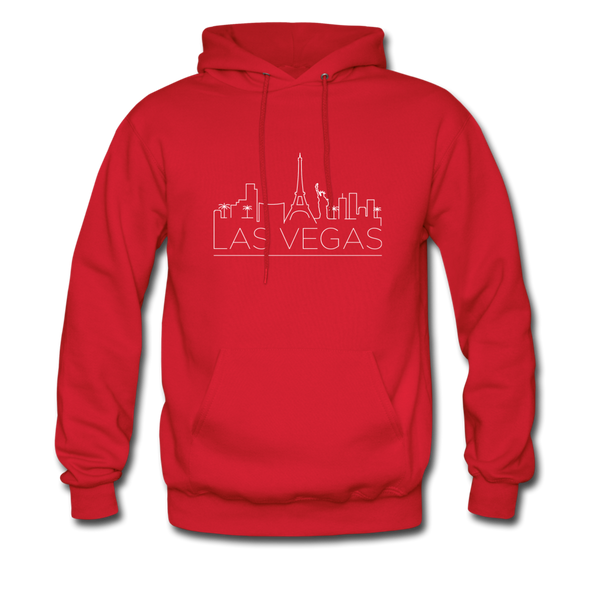 Las Vegas, Nevada Hoodie - Skyline Las Vegas Crewneck Hooded Sweatshirt - red