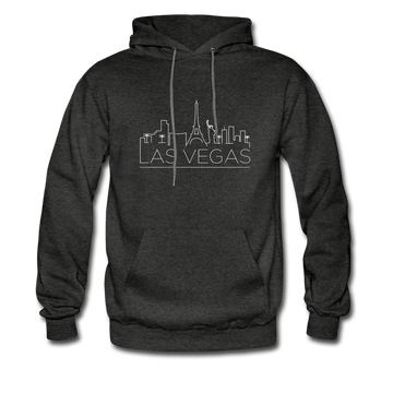 Las Vegas, Nevada Hoodie - Skyline Las Vegas Crewneck Hooded Sweatshirt - charcoal gray