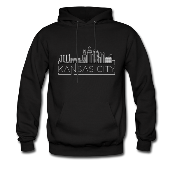 Kansas City, Missouri Hoodie - Skyline Kansas City Crewneck Hooded Sweatshirt - black