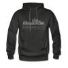 Kansas City, Missouri Hoodie - Skyline Kansas City Crewneck Hooded Sweatshirt - charcoal gray