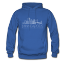 Minneapolis, Minnesota Hoodie - Skyline Minneapolis Crewneck Hooded Sweatshirt - royal blue