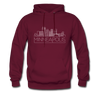 Minneapolis, Minnesota Hoodie - Skyline Minneapolis Crewneck Hooded Sweatshirt - burgundy