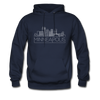 Minneapolis, Minnesota Hoodie - Skyline Minneapolis Crewneck Hooded Sweatshirt - navy