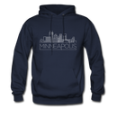 Minneapolis, Minnesota Hoodie - Skyline Minneapolis Crewneck Hooded Sweatshirt - navy