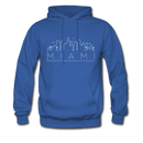 Miami, Florida Hoodie - Skyline Miami Crewneck Hooded Sweatshirt - royal blue